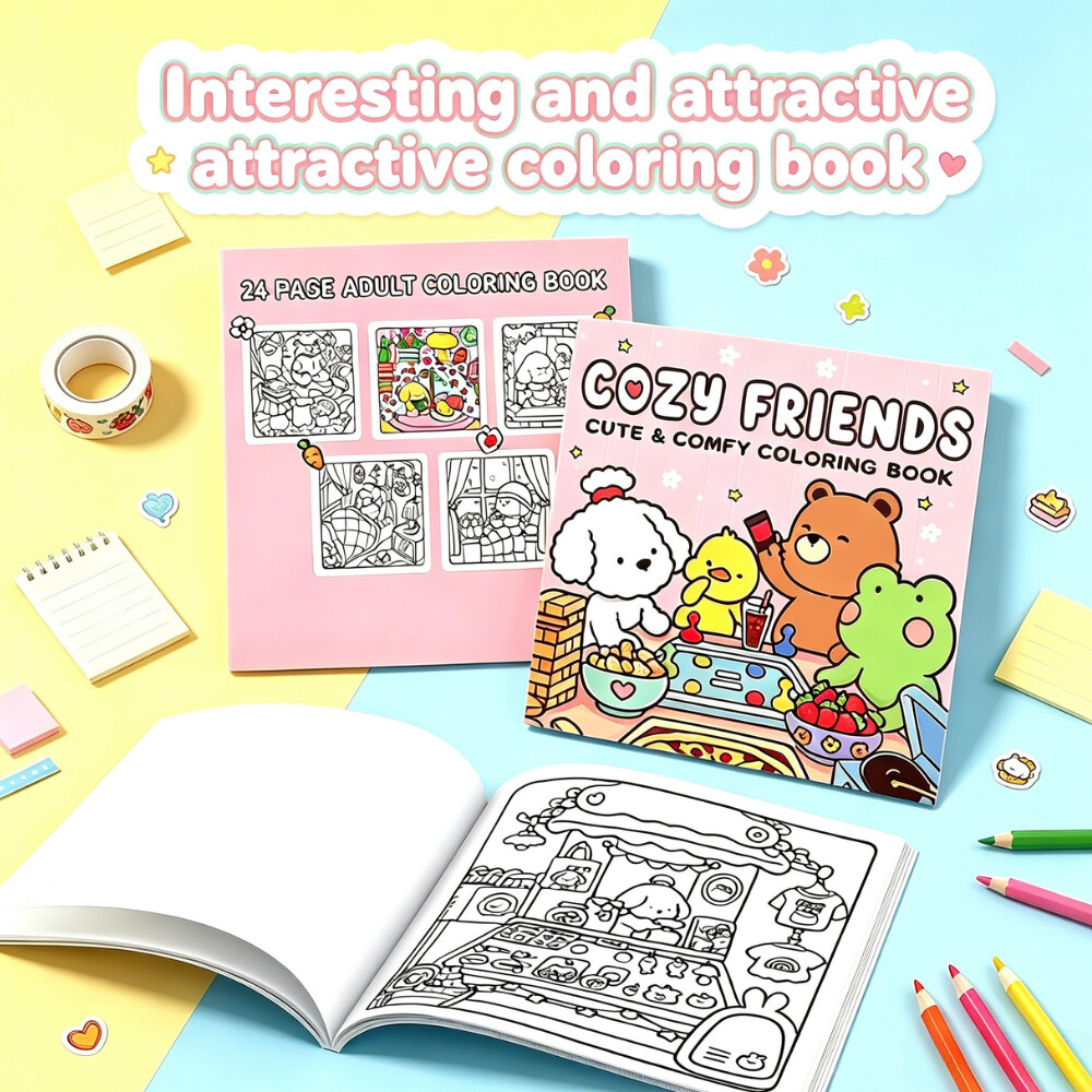 Adult Coloring Book Stress Relief - ลดราคาพิเศษ! สมุดระบายสีน่ารักและสบายตา สร้างบรรยากาศผ่อนคลาย สมุดระบายสีสำหรับผู้ใหญ่และวัยรุ่น ช่วยผ่อนคลายความเครียด ของขวัญคริสต์มาสสำหรับสาวๆ
