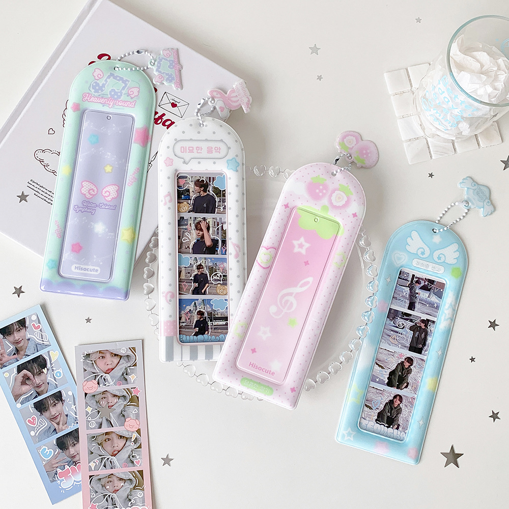 Blank Sheet Music Notebook - ที่ใส่บัตรรูปทรงสี่เหลี่ยมใสลายโน้ตดนตรีน่ารักสำหรับนักเรียน พร้อมจี้โชว์รูปภาพ