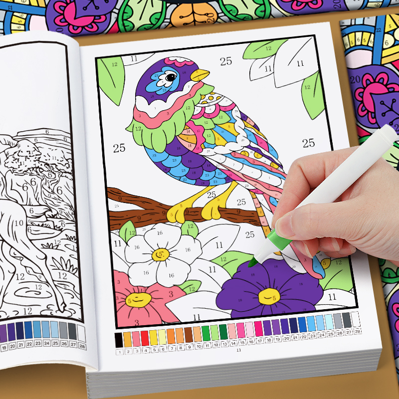 สมุดระบายสีตามตัวเลขสำหรับผู้ใ - Adult Coloring Book Stress Relief บทวิจารณ์และราคา